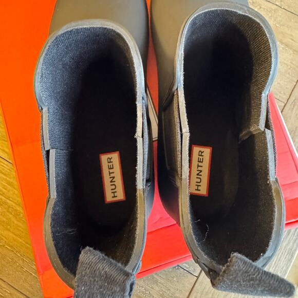 HUNTER Women's Original Chelsea Boots Size 10 Pull On Waterproof Rain Black EXC - Picture 7 of 14